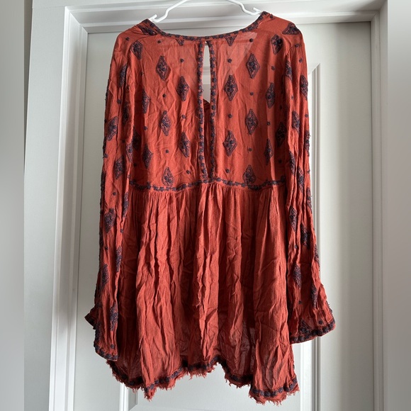 Free People Terracotta Tunic with Navy Accents - Picture 2 of 3